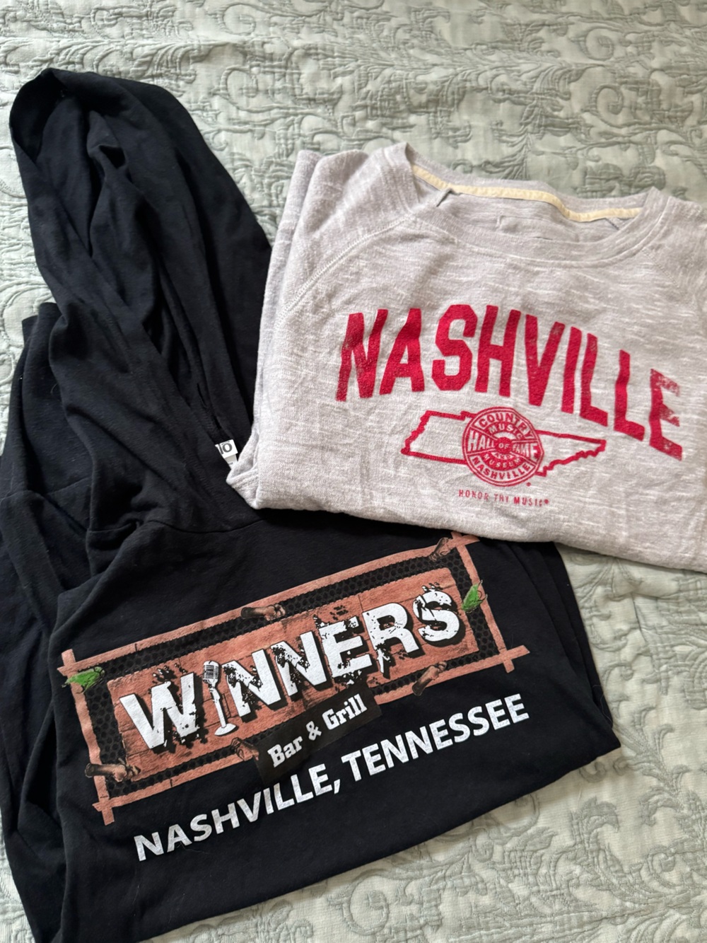 Nashville lot of 2…Sweatshirt M & LS Tshirt hoodie L “Winners”